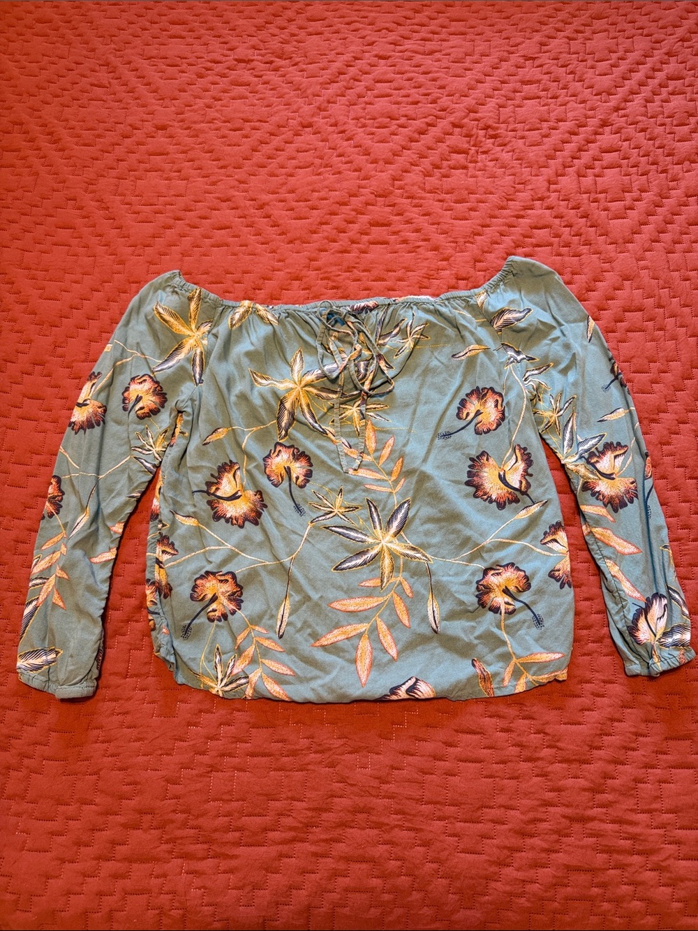 Roxy Off-Shoulder Floral Blouse - Size Small